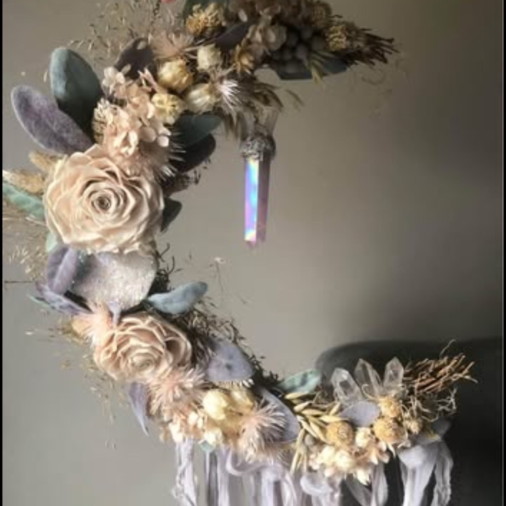 Floral Crescent Wreath / Dreamcatcher